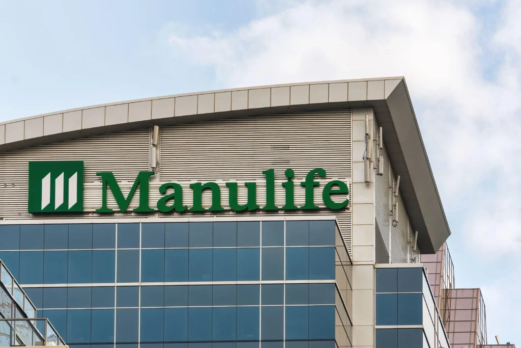 The logo of Manulife Financial Corporation, a global financial services company. 