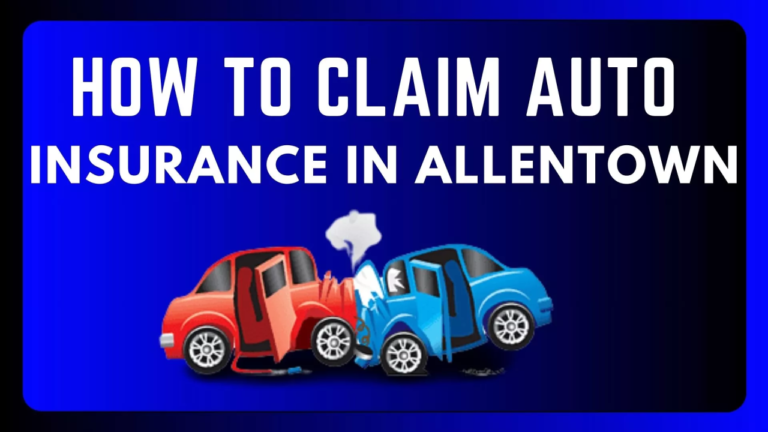 Illustration of a car on a city street with text 'Claim Auto Insurance In Allentown 2024 Otosigna'.