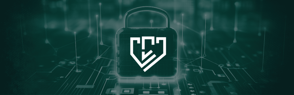 Shield emblem with a cyber lock icon denoting Silverfort's robust cyber insurance protection.