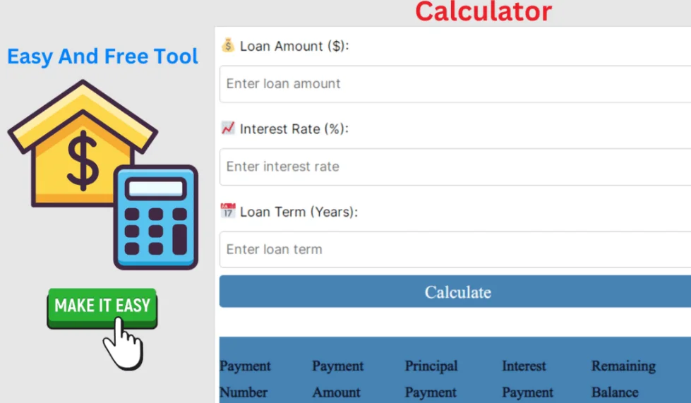 Visual representation of FintechZoom's user-friendly Simple Mortgage Calculator for easy and quick loan estimations.