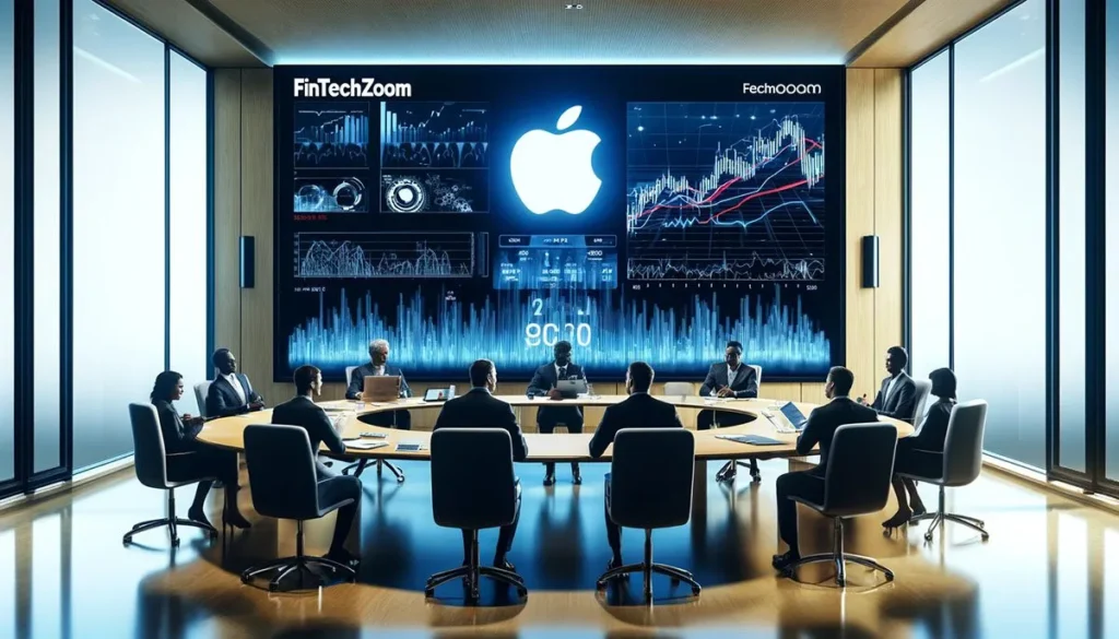Visual representation of FintechZoom's comprehensive coverage of Apple stock, offering insights and market trends analysis.