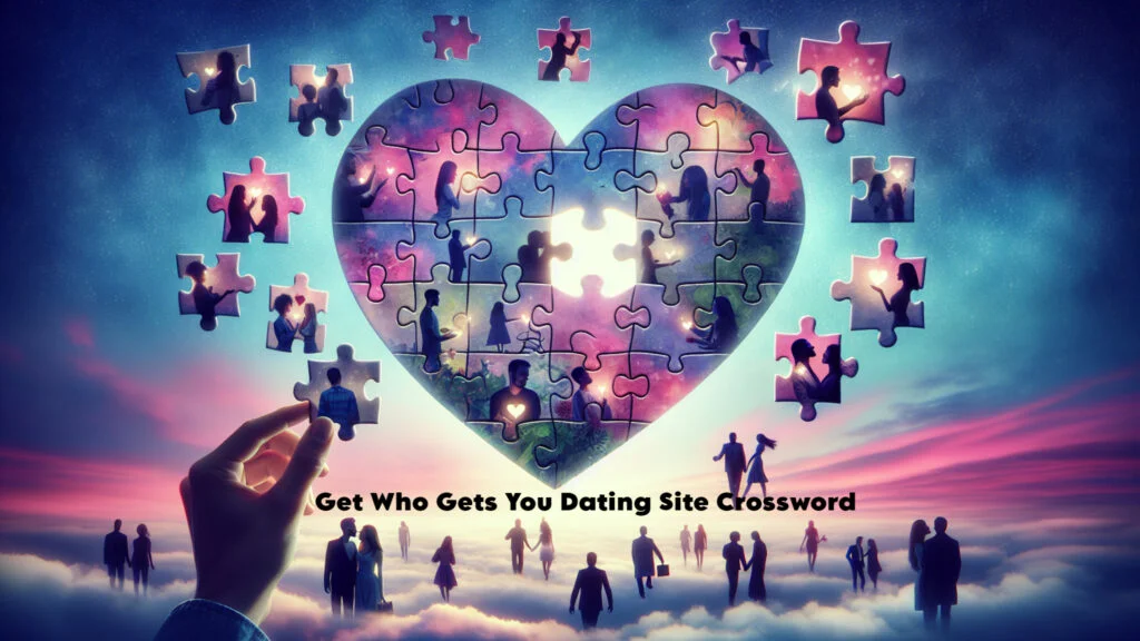 An engaging crossword puzzle related to matchmaking and relationships on the "Get Who Gets You" dating site.